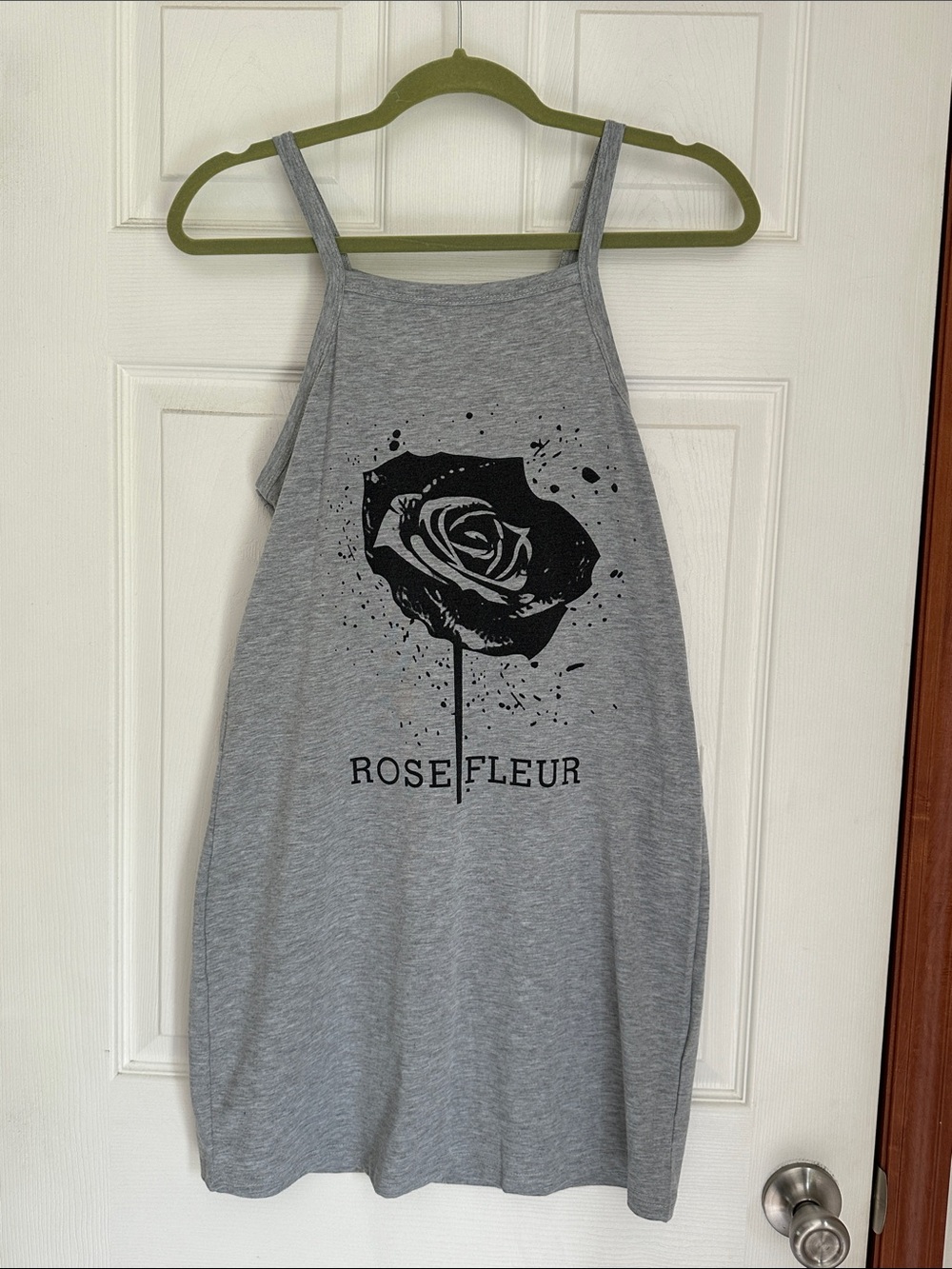 NWOT ROSE FLEUR Grey Graphic Tank Dress